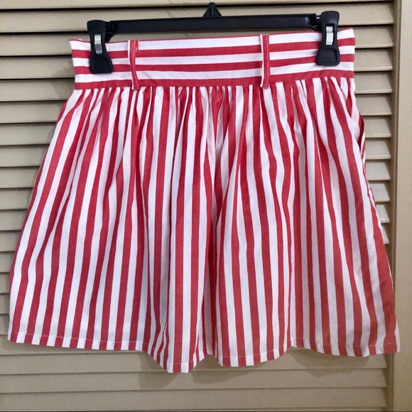 High Waist Belted Pink Stripe Miniskirt 💕 - Picture 2 of 7